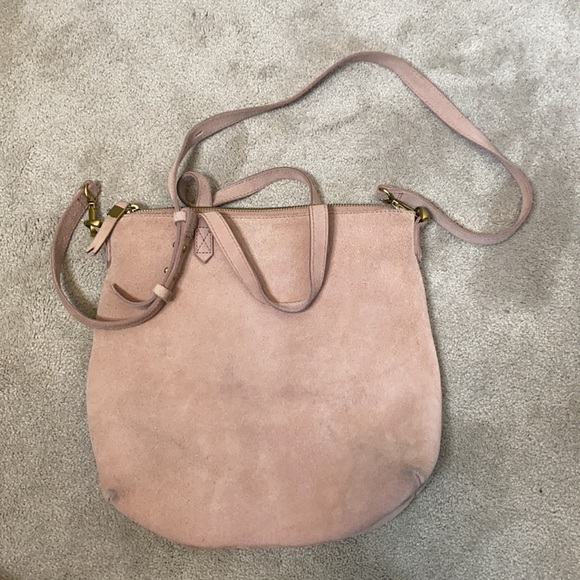 Madewell pink suede small transporter hare to find - Picture 3 of 11